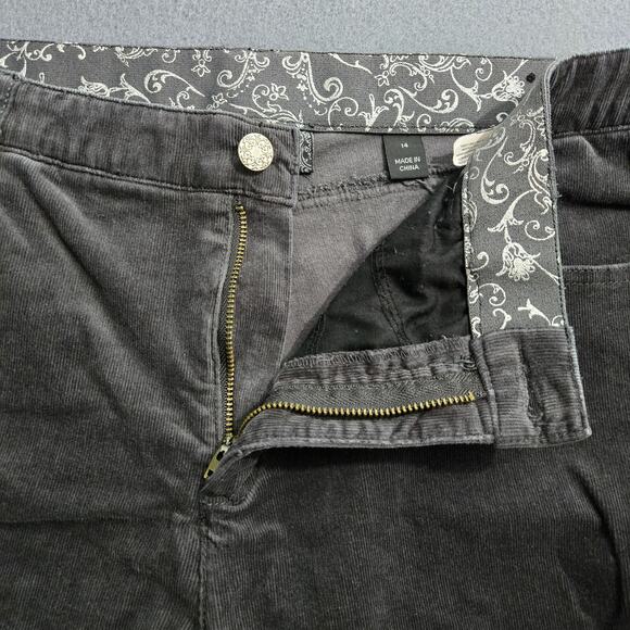 Erika Women 14 Gray Daria Corduroy Jeans Straight Leg - Picture 6 of 14